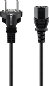 Kabel przyłączeniowy do urządzeń nienagrzewających się; 1,5 m, Czarny