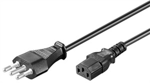 Kabel do urządzeń nienagrzewających się, Włochy; 1 m, Czarny