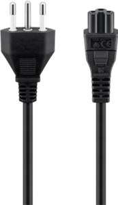Kabel zasilający, Włochy; 10 m, Czarny